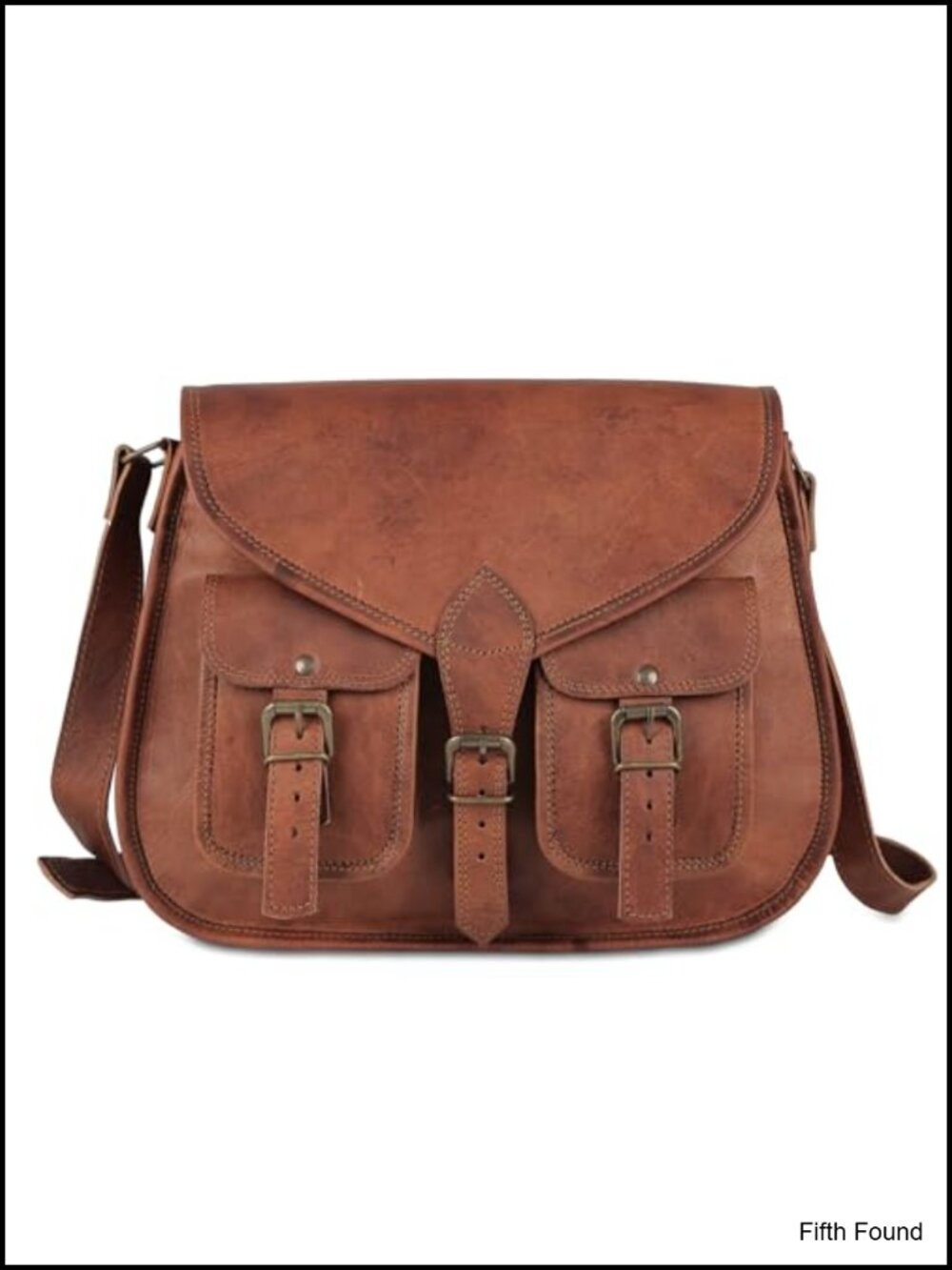 Full-Grain Leather Satchel Crossbody Shoulder Bag Handcrafted Purse